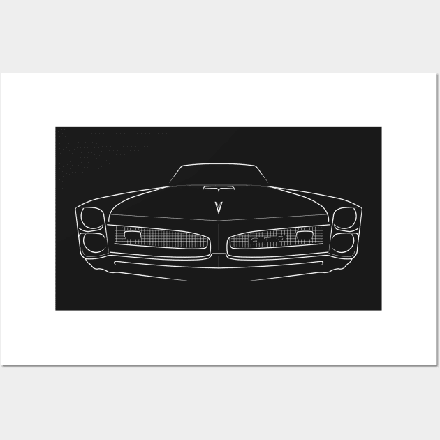 1966 Pontiac GTO - front stencil, white Wall Art by mal_photography